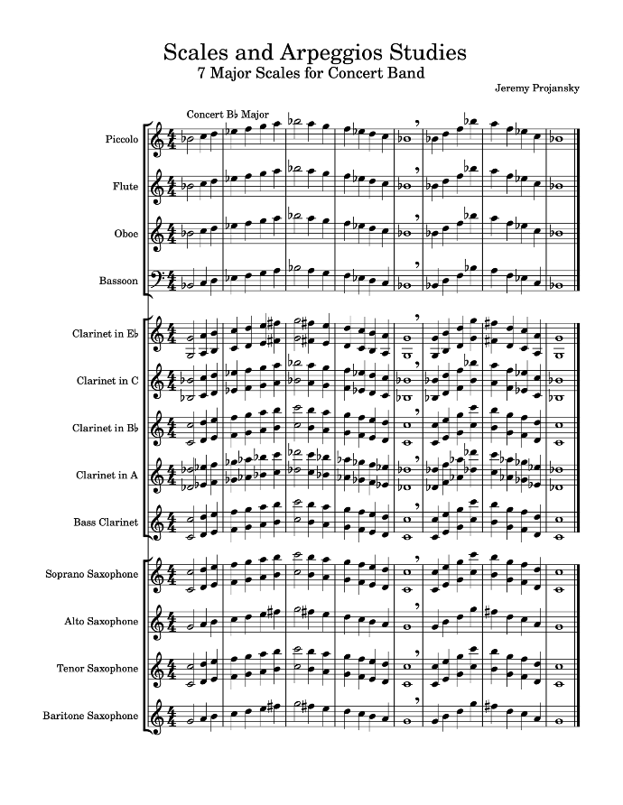 7 Major Scales &amp; Arpeggios Studies